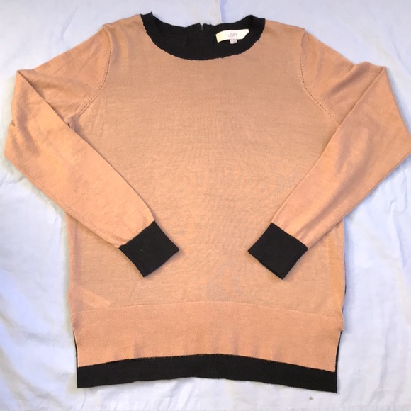 LOFT Sweaters - LOFT Lightweight Beige & Black Sweater
